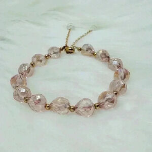 Sparkly Diana Pink Beaded Bracelet